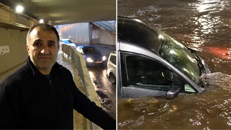 İstanbul'da baba ve kızı alt geçitte mahsur kaldı