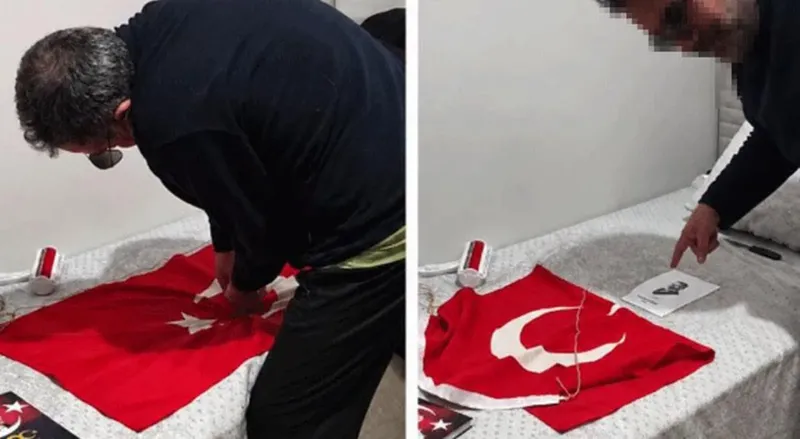 Türk bayrağı ve Atatürk’e hakaret!
