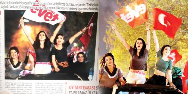 'Evet'çi genç kızların kıyafetine sansür!