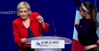 Le Pen'e FEMEN protestosu!