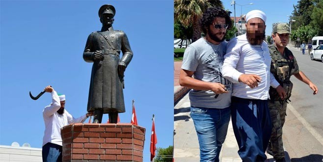 Atatürk büstüne çirkin saldırı!