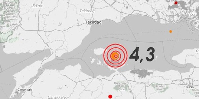 Balıkesir Erdek'te 4.3 büyüklüğünde deprem