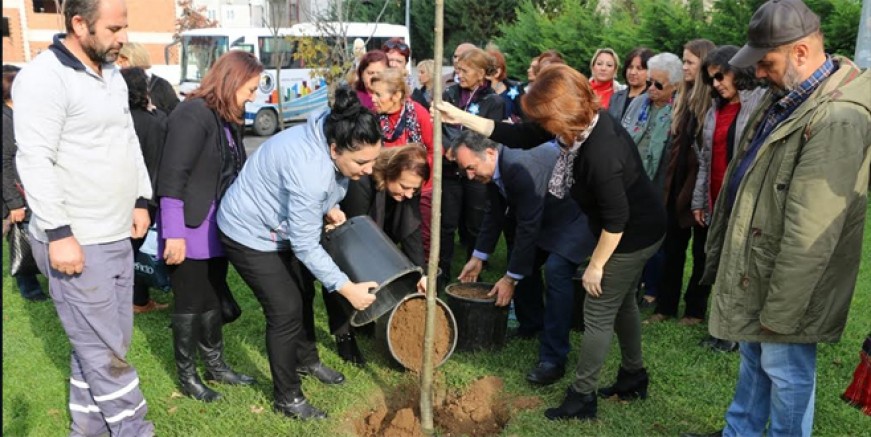 Şehitlerin adı Kartal'da fidanlara verildi