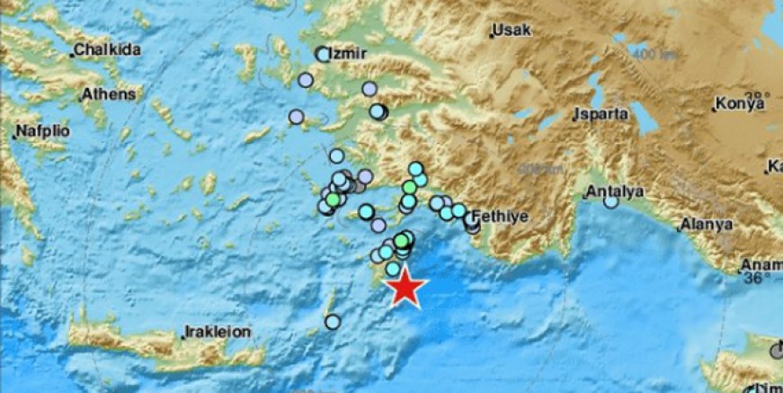 Akdeniz'de 5.1 büyüklüğünde deprem