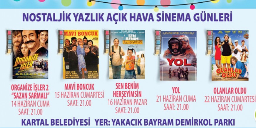 Kartal açık hava sinemasına ödüllü film yağmuru