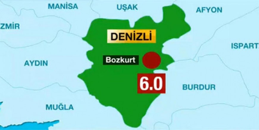 Denizli'de 6 büyüklüğünde deprem