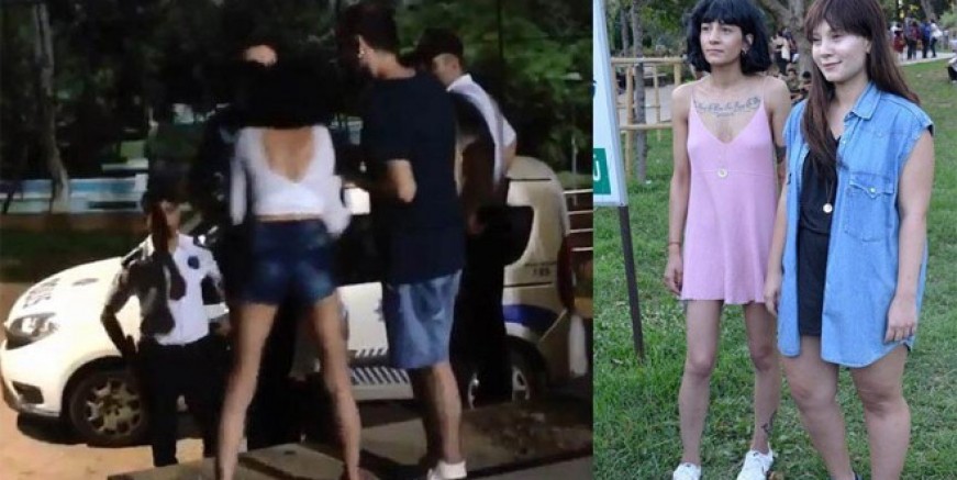 Maçka Parkı'nda açık giyindin kavgası