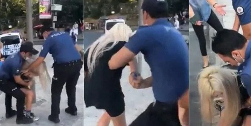 Maskesiz kadına gözaltıya görevden uzaklaştırma