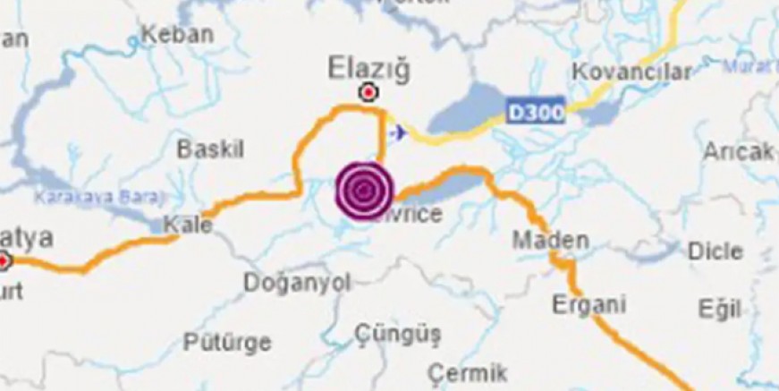 Elazığ'da 4.1 büyüklüğünde deprem