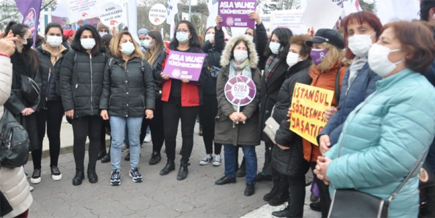 İstanbul Sözleşmesi'nin kaldırılması protesto edildi