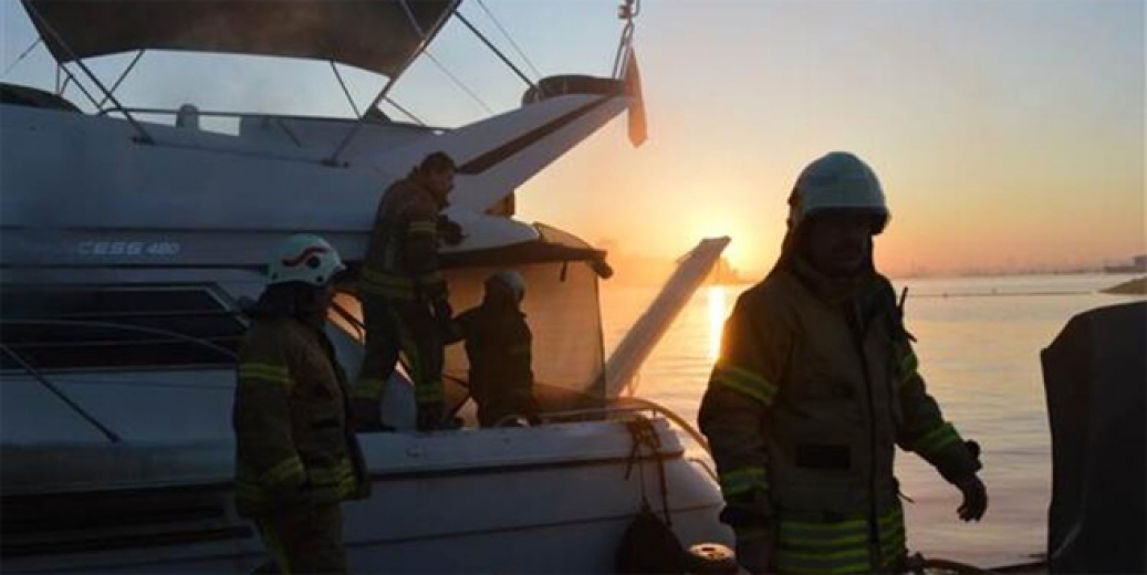 Pendik marinada lüks teknede yangın