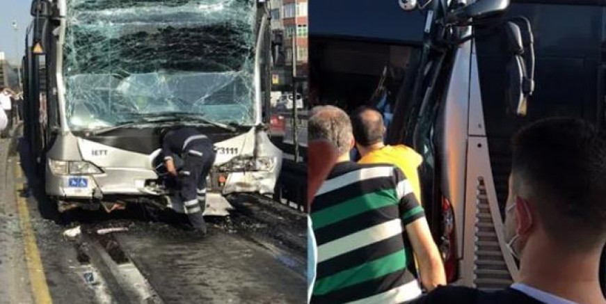 İstanbul'da korkutan metrobüs kazası