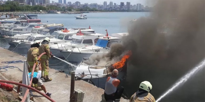 Kartal Dragos Marina'da büyük yangın