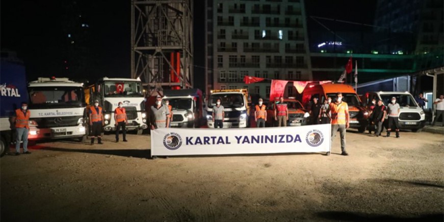 Kartal Belediyesi'nden sel mağdurlarına yardım eli