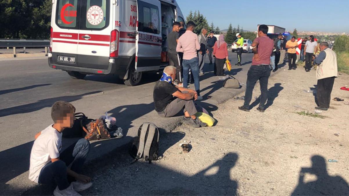 Uşak'ta yolcu otobüsü devrildi!