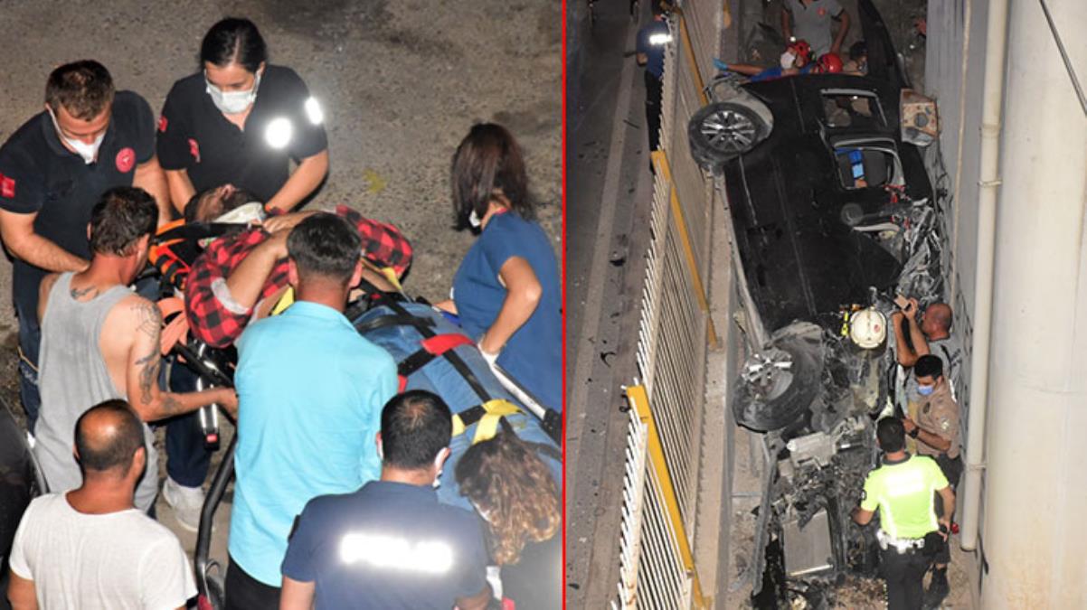 Tren raylarına uçan araçta can pazarı: 1 ölü