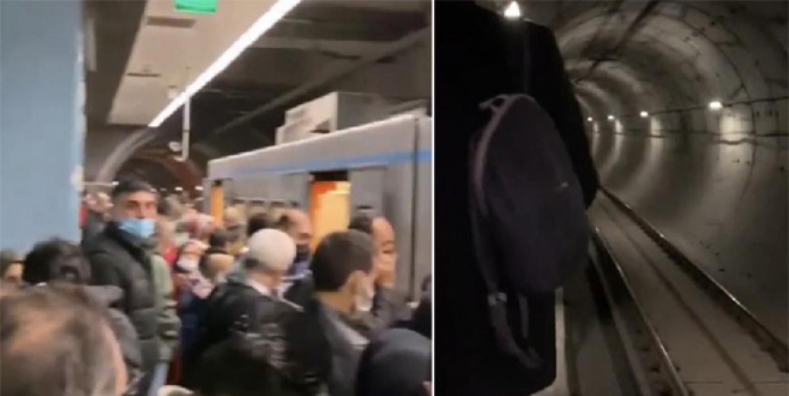 İstanbul'da metro bozuldu; yolcular tünelde yürüdü