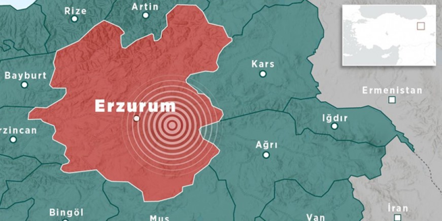 Erzurum'da 4,7 büyüklüğünde deprem