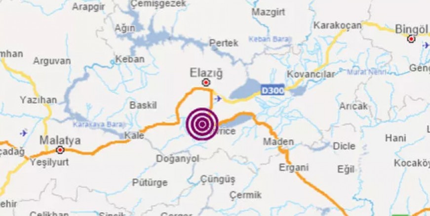 Elazığ'da 3,6 büyüklüğünde deprem