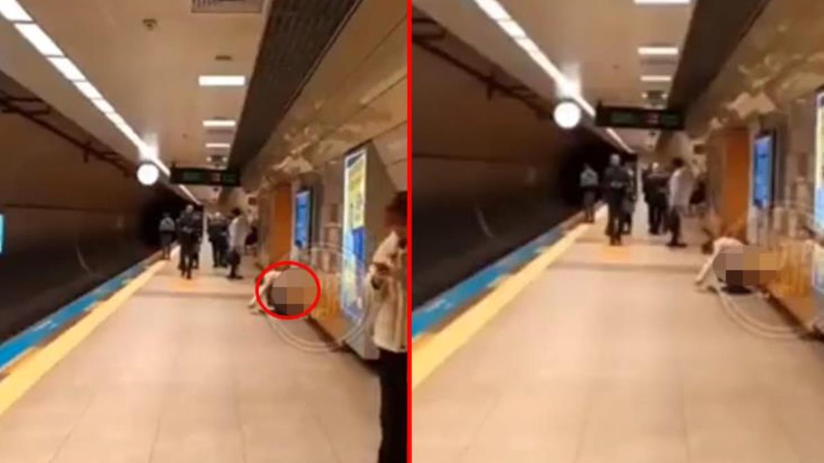 Maltepe'de adam metroda bir anda tuvaletini yaptı