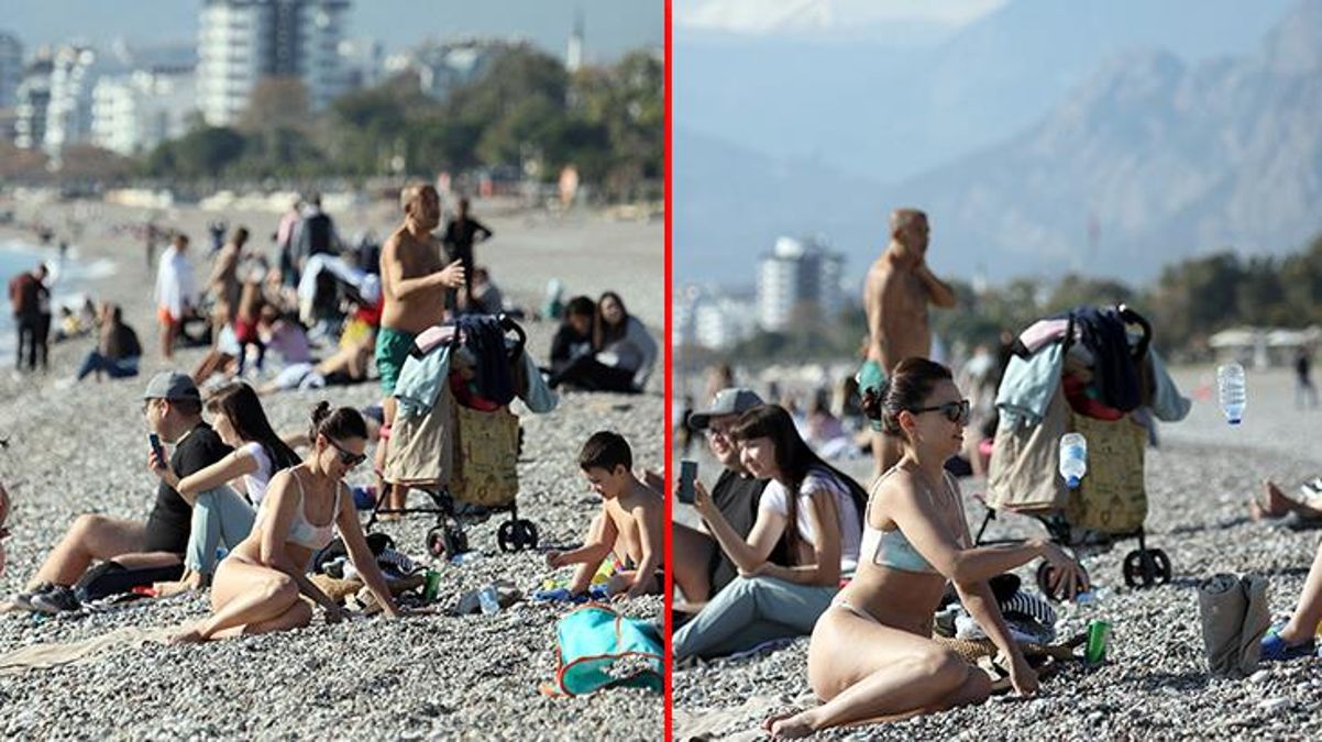 Antalya'da yılın son günü güneş ve kar aynı karede
