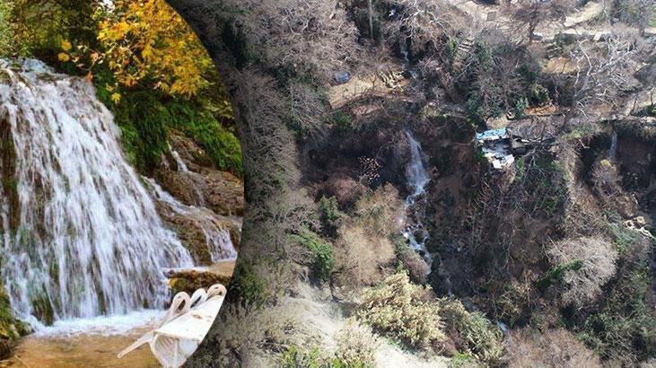 Deprem sonrası Harbiye Şelalesi'nin suyu azaldı