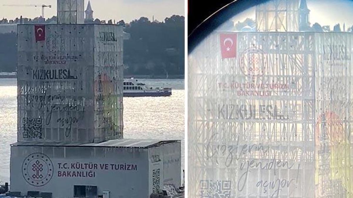 Kız Kulesi'nin kubbesi aylar sonra ilk kez görüntülendi