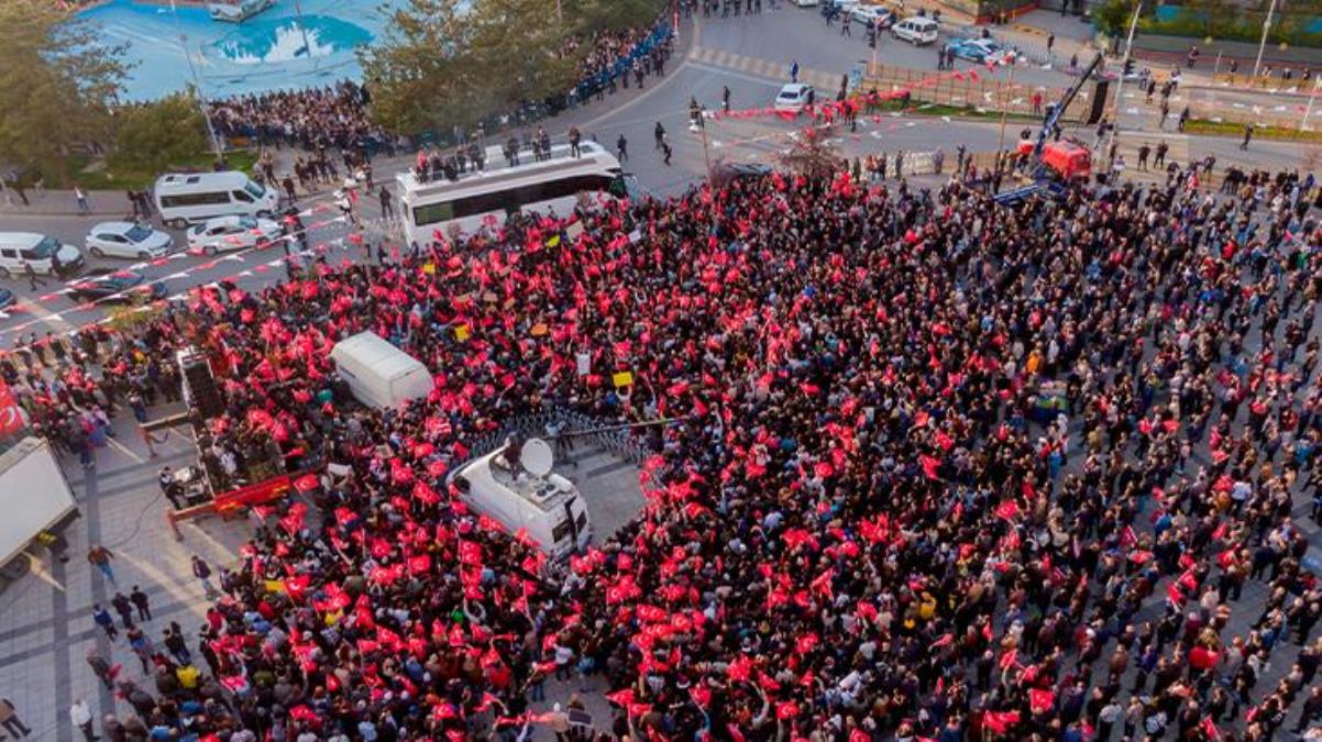 İmamoğlu'nun saldırıya uğradığı anlar havadan görüntülendi!