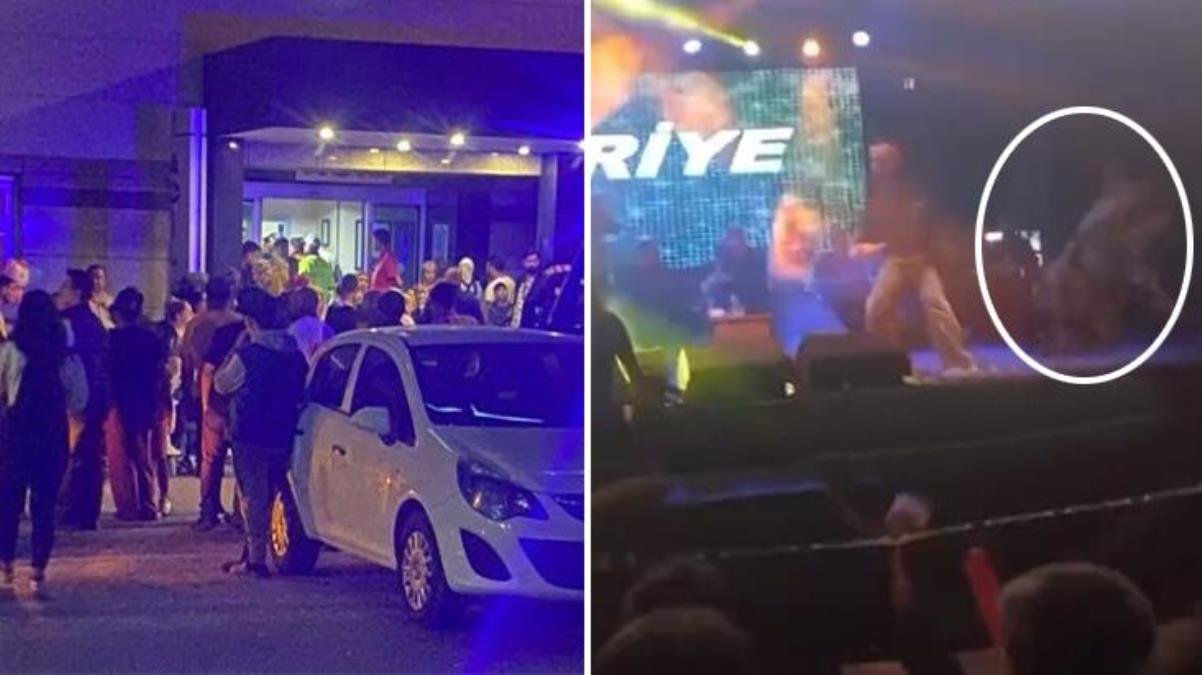 Kibariye konserde sahneden düştü