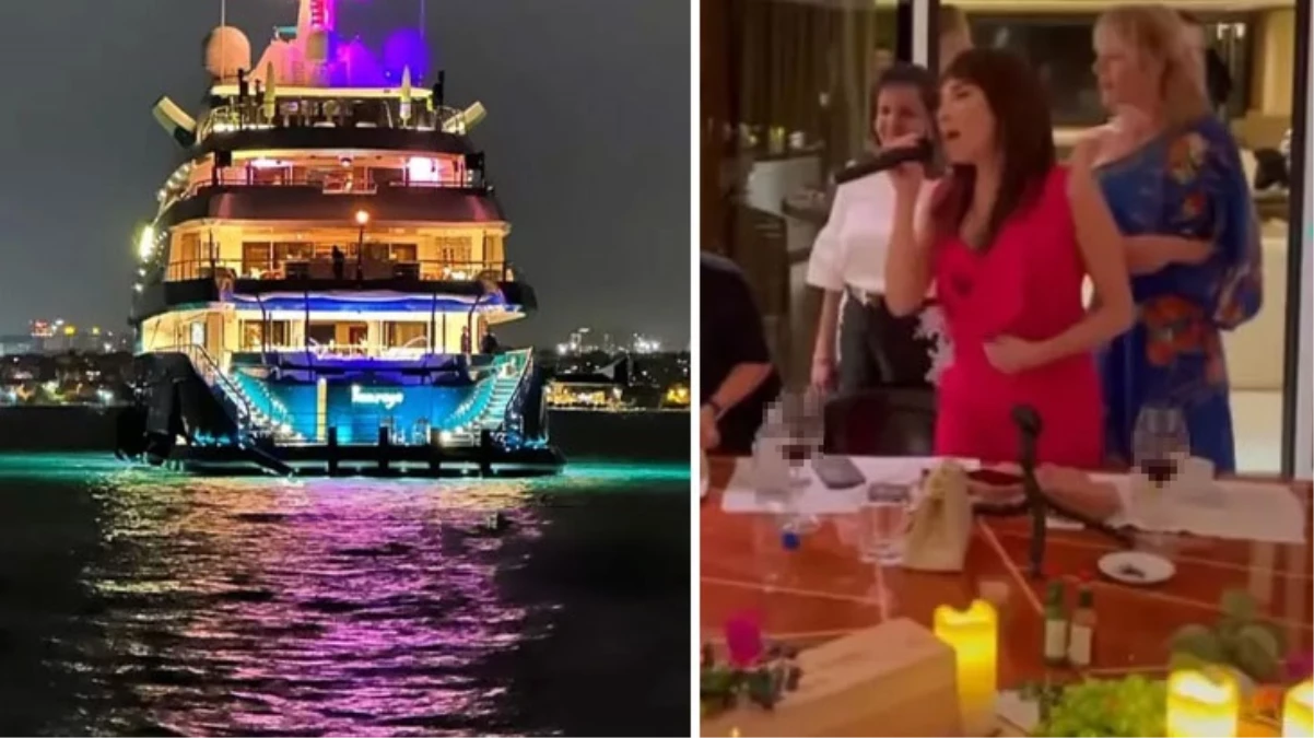 Burcu Güneş 500 milyon dolarlık teknede şarkı söyledi