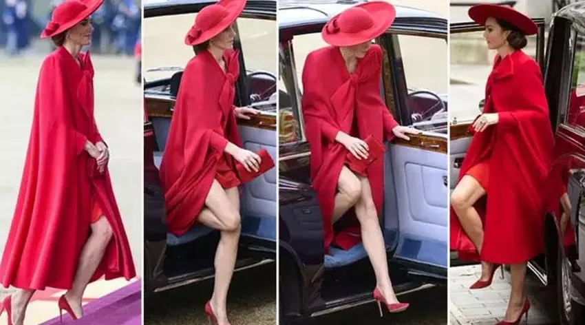 Galler Prensesi Kate Middletonın yaptığı bacak şovu olay oldu!