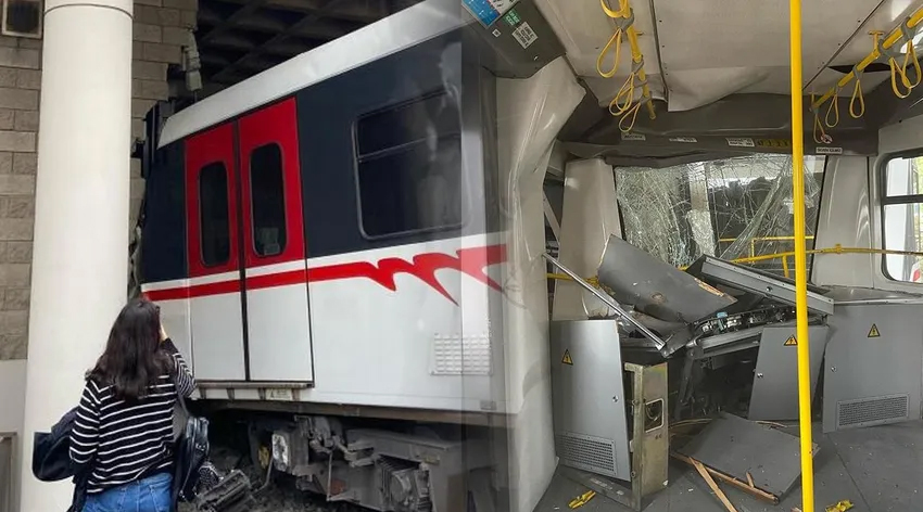 İzmir'de metro raydan çıktı