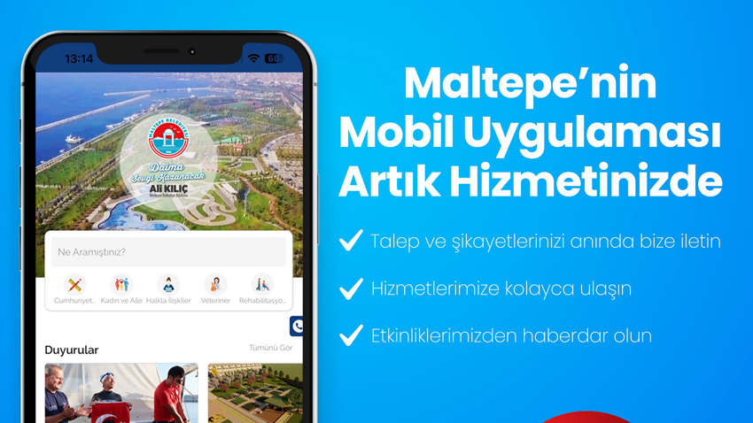 Maltepe’nin mobil uygulaması hizmetinizde