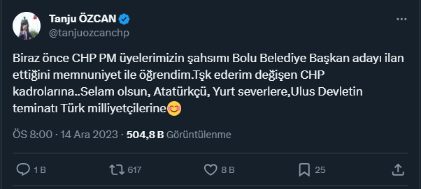Bolu'dan yeniden aday olan Tanju Özcan, seçimden önce 