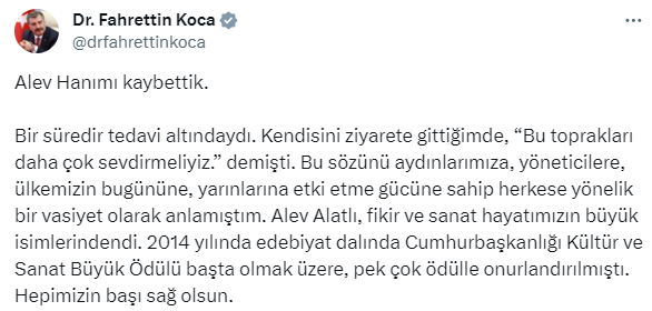 Yazar Alev Alatlı hayatını kaybetti