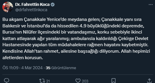 Çanakkale'de 4,9 büyüklüğünde deprem! İstanbul ve çevre illerde de hissedildi