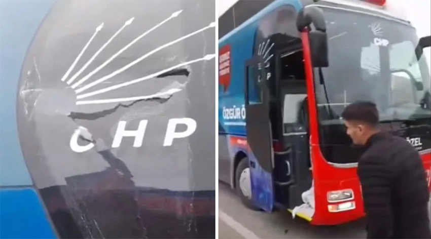 Trabzon'da CHP otobüsüne taşlı saldırı düzenlendi