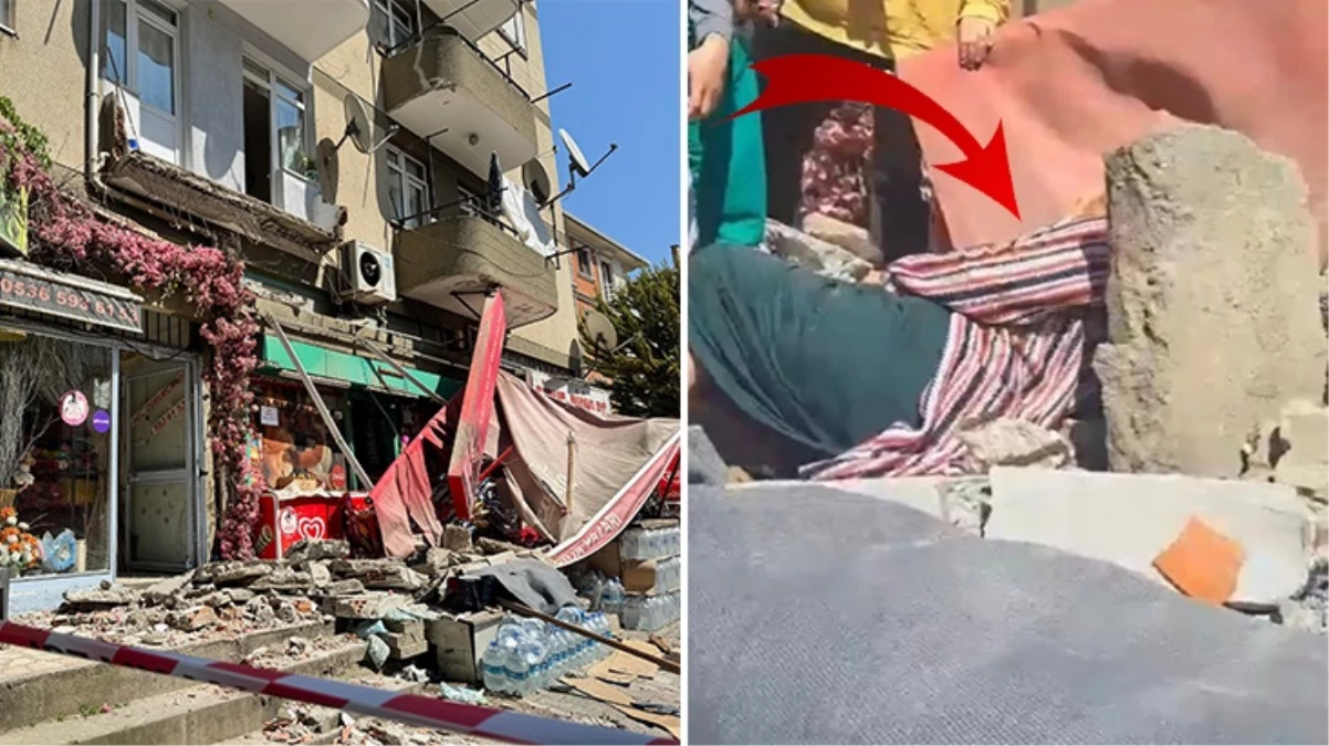 Kartal'da dairenin balkonu çöktü, bir kadın yaralandı
