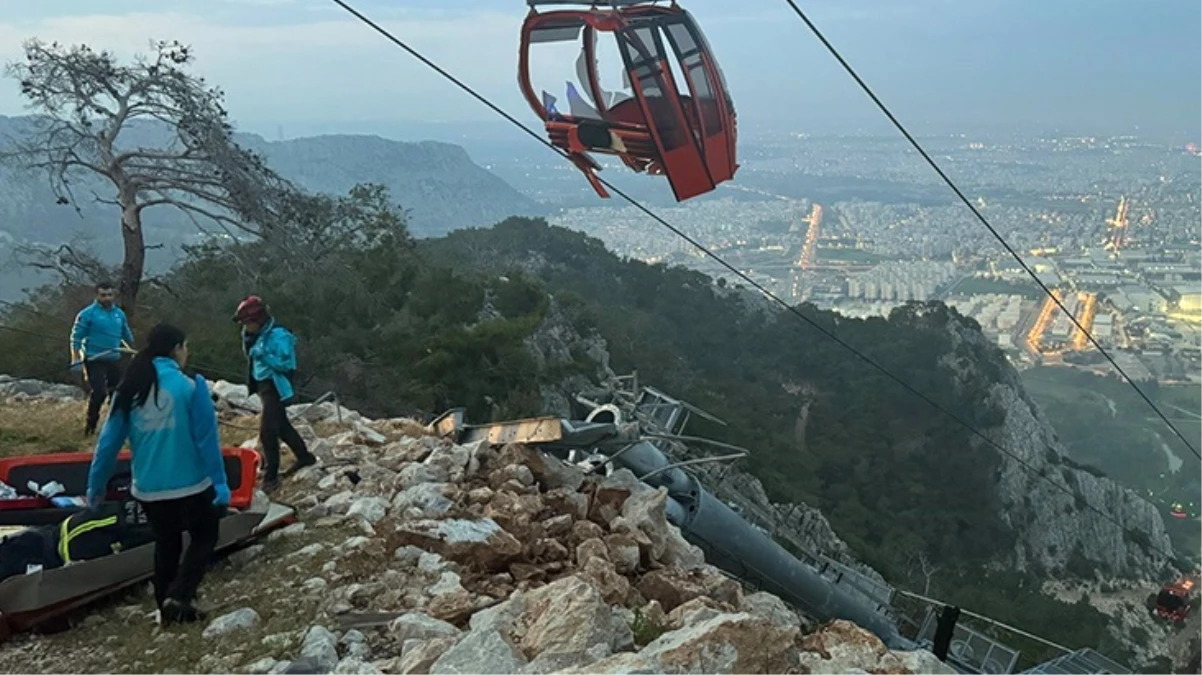 Antalya'daki teleferik kazasından dehşet görüntüler