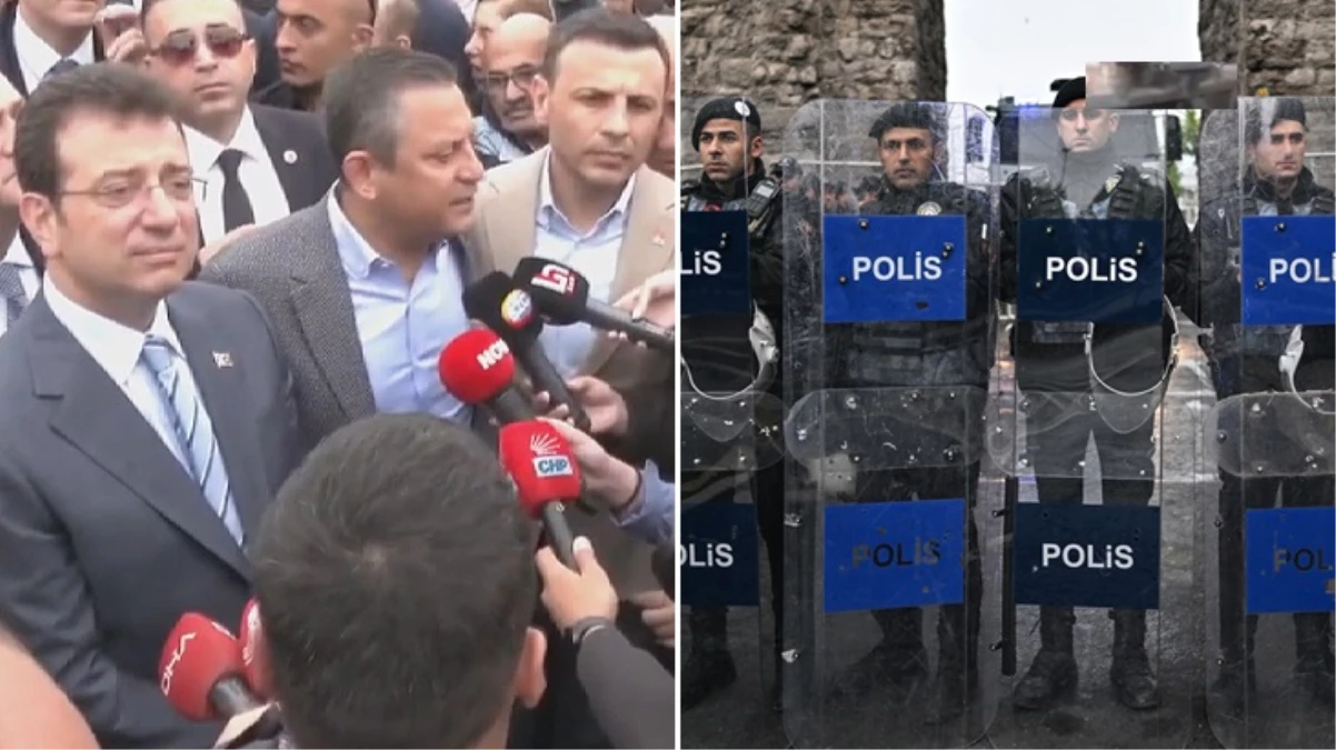 Özel ve İmamoğlu Taksim yürüyüşü için Saraçhane'de
