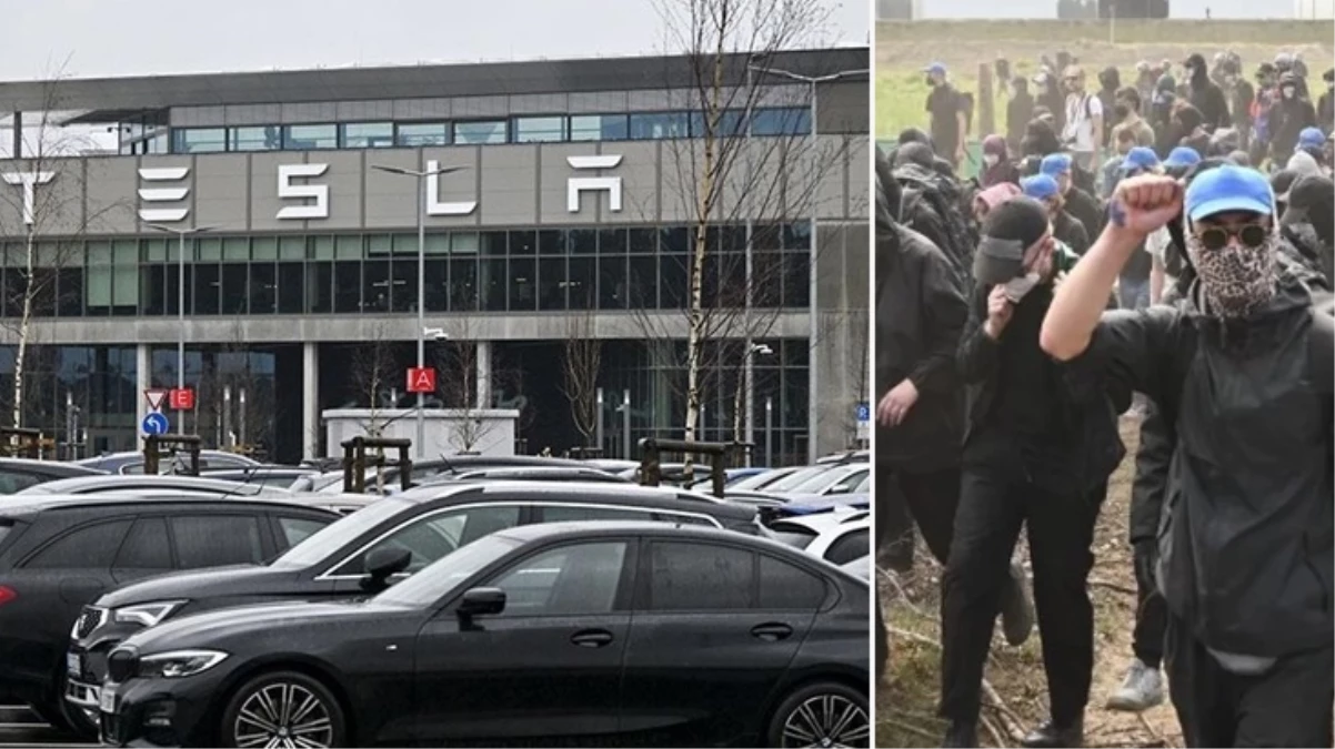 Berlin'de yüzlerce kişi Tesla fabrikasına saldırdı