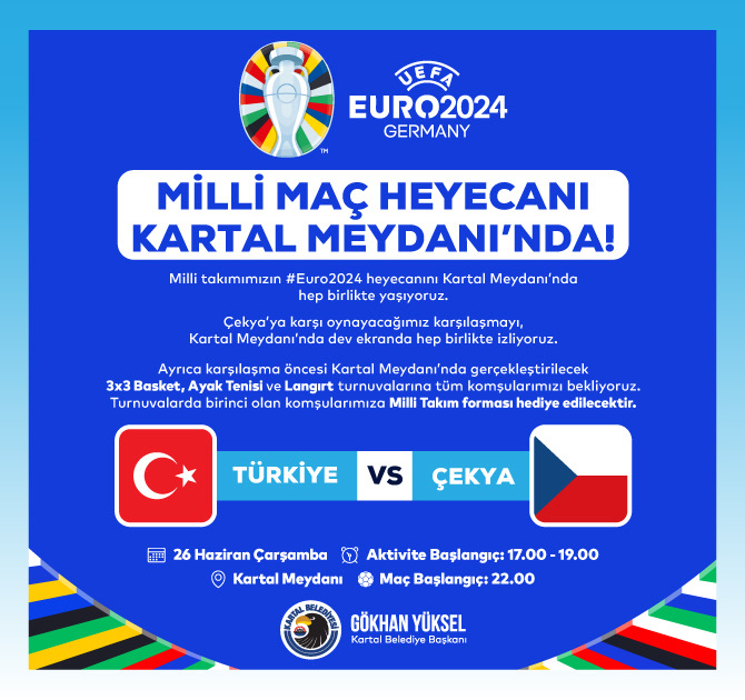 Kartal’da milli maç heyecanı dev ekrana taşınacak