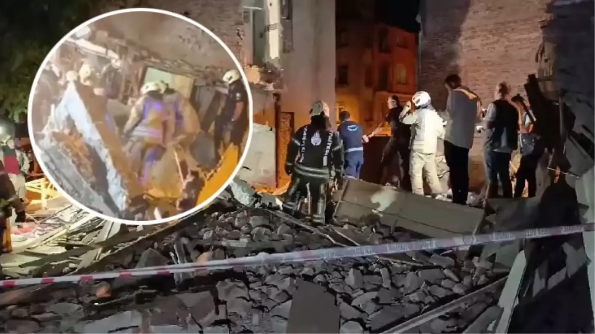 İstanbul'da 3 katlı bina çöktü!