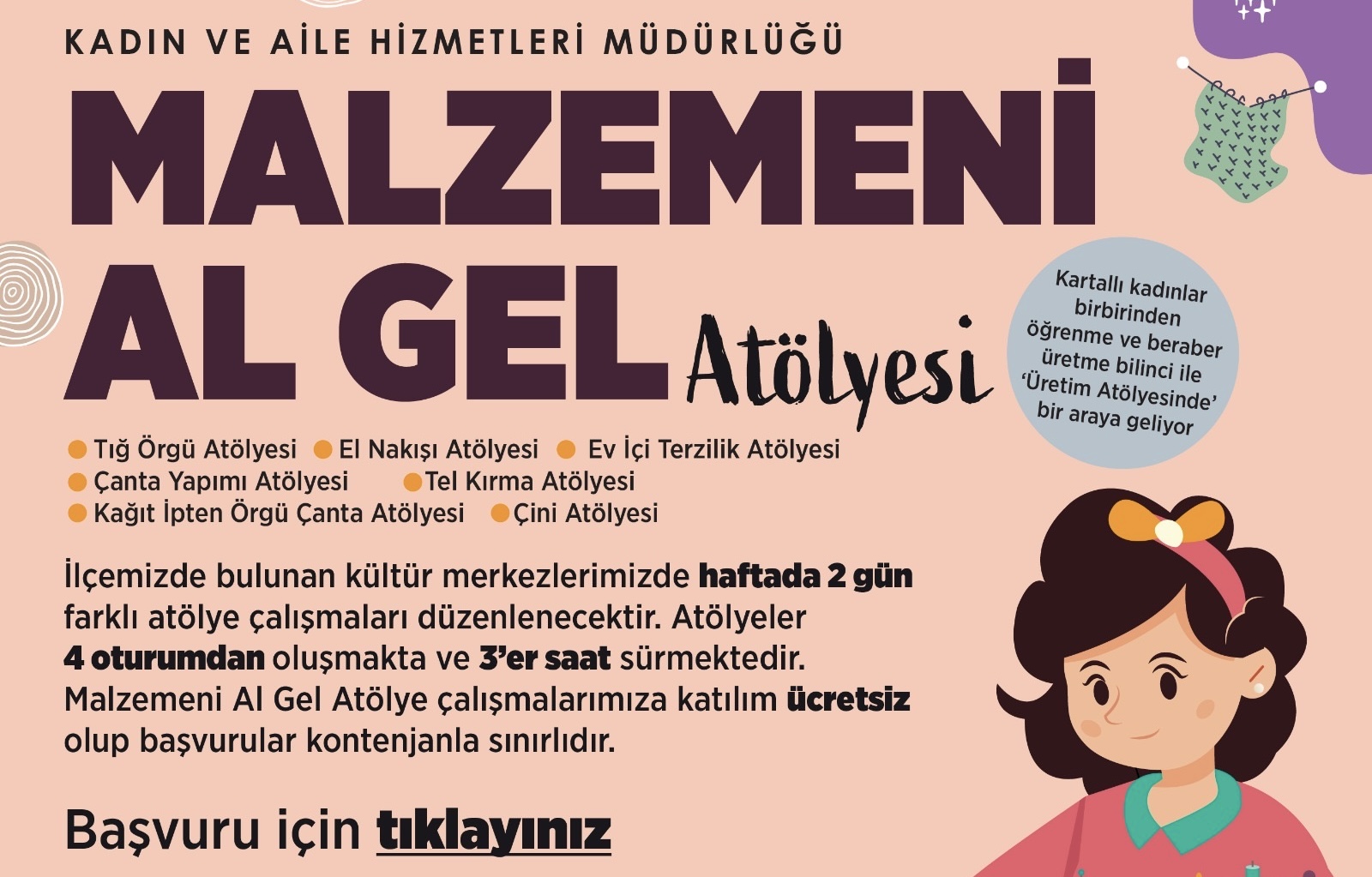 Kartal Belediyesi’nin ‘Malzemeni Al Gel’ atölyesi başlıyor