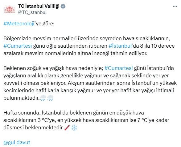 İstanbul'a kar sonunda geliyor! Valilik tarih vererek uyardı