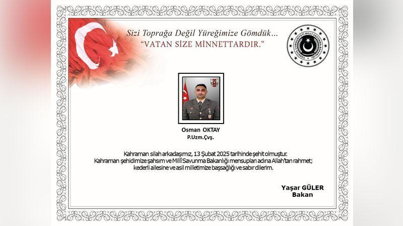 Suriye'nin kuzeyinde 1 askerimiz şehit!