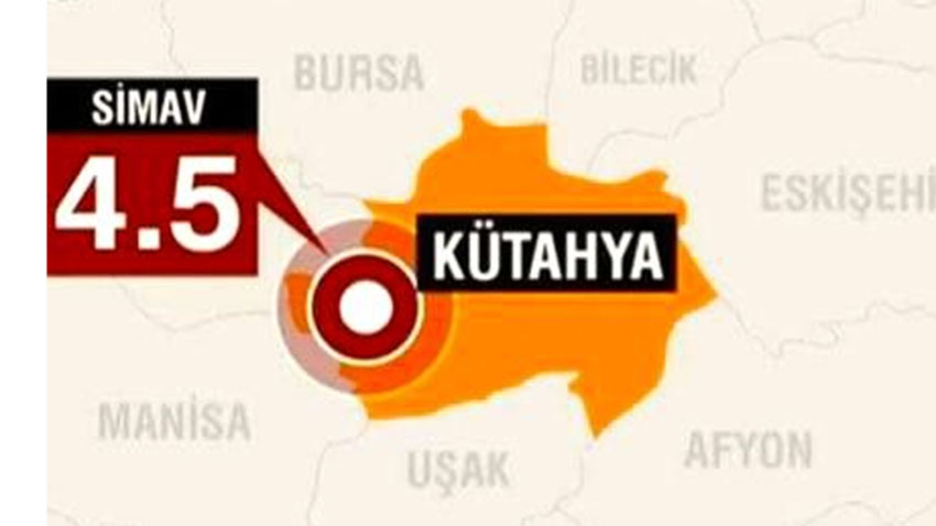 Kütahya'da 4,5 büyüklüğünde deprem