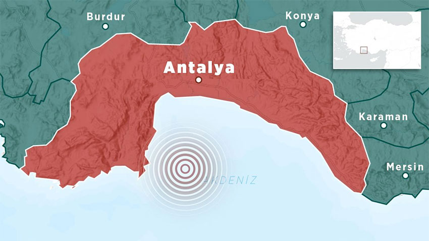 Antalya'da 3.6 büyüklüğünde deprem