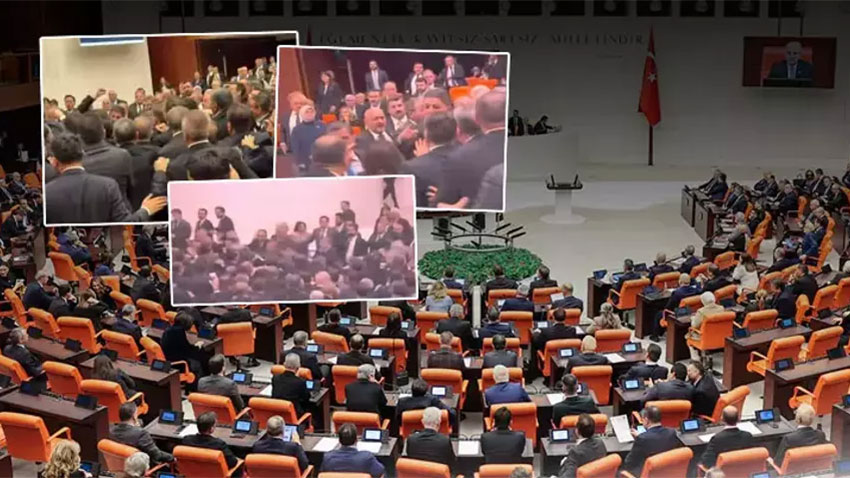 Meclis'te yumruk yumruğa kavga