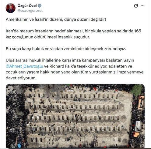 Özgür Özel: Amerika'nın ve İsrail'in düzeni, dünya düzeni değildir